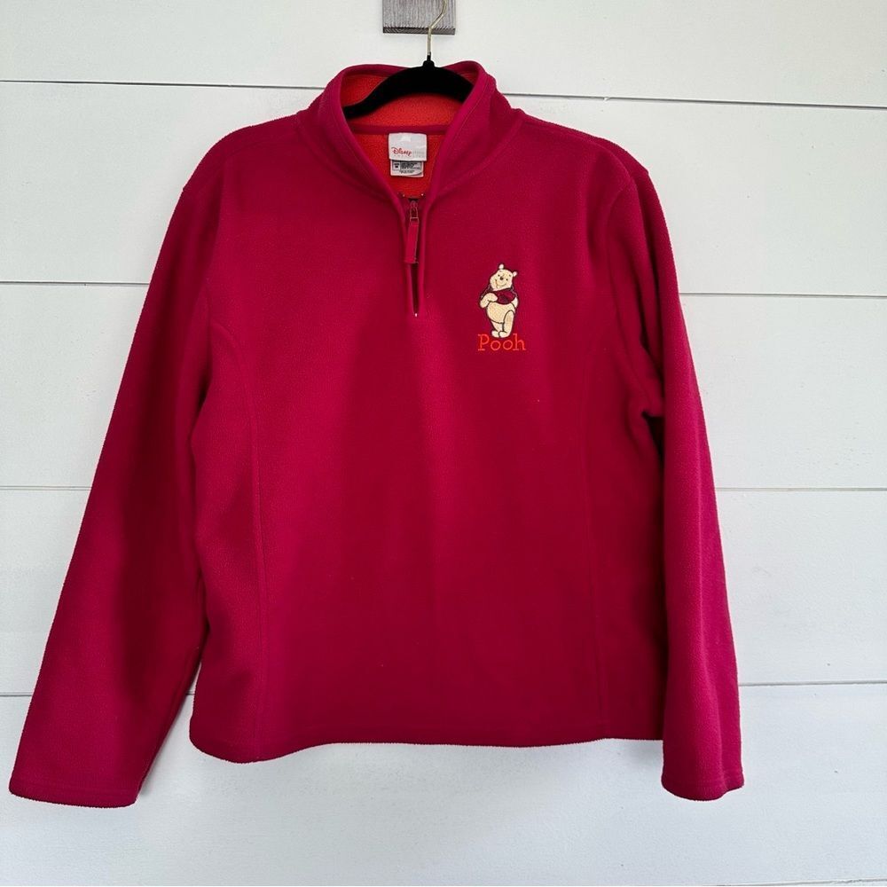 Disney Store Vintage Pullover Pooh Bear Pink Fleece Y2K 2000s